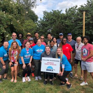 A photo of the BMRA team at the Willing Warriors event where BMRA is a Warrior Family Sponsor. The photo includes many folks from CEO Gray Coyner to former employees.
